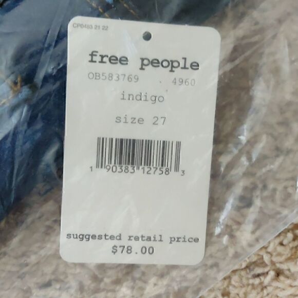 NEW $78 Free People High Rise Busted Skinny Jean 27 - Picture 10 of 10